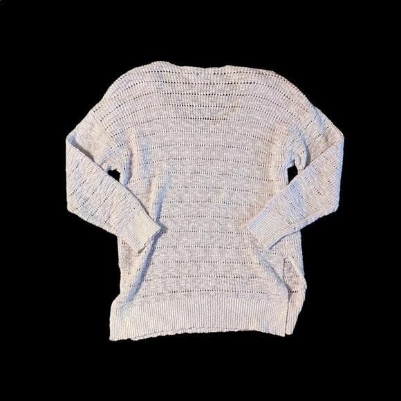 American Eagle Women's Open Stitch Knit Sweater Size M Pink V Neck Crochet - Picture 9 of 10